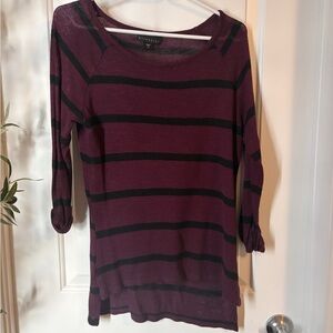 Attention Maroon and Black Knit Top